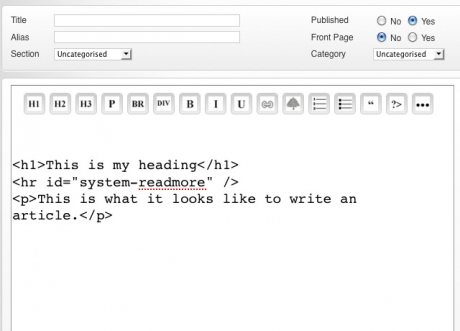 Simple Content Editor for Mobile Devices